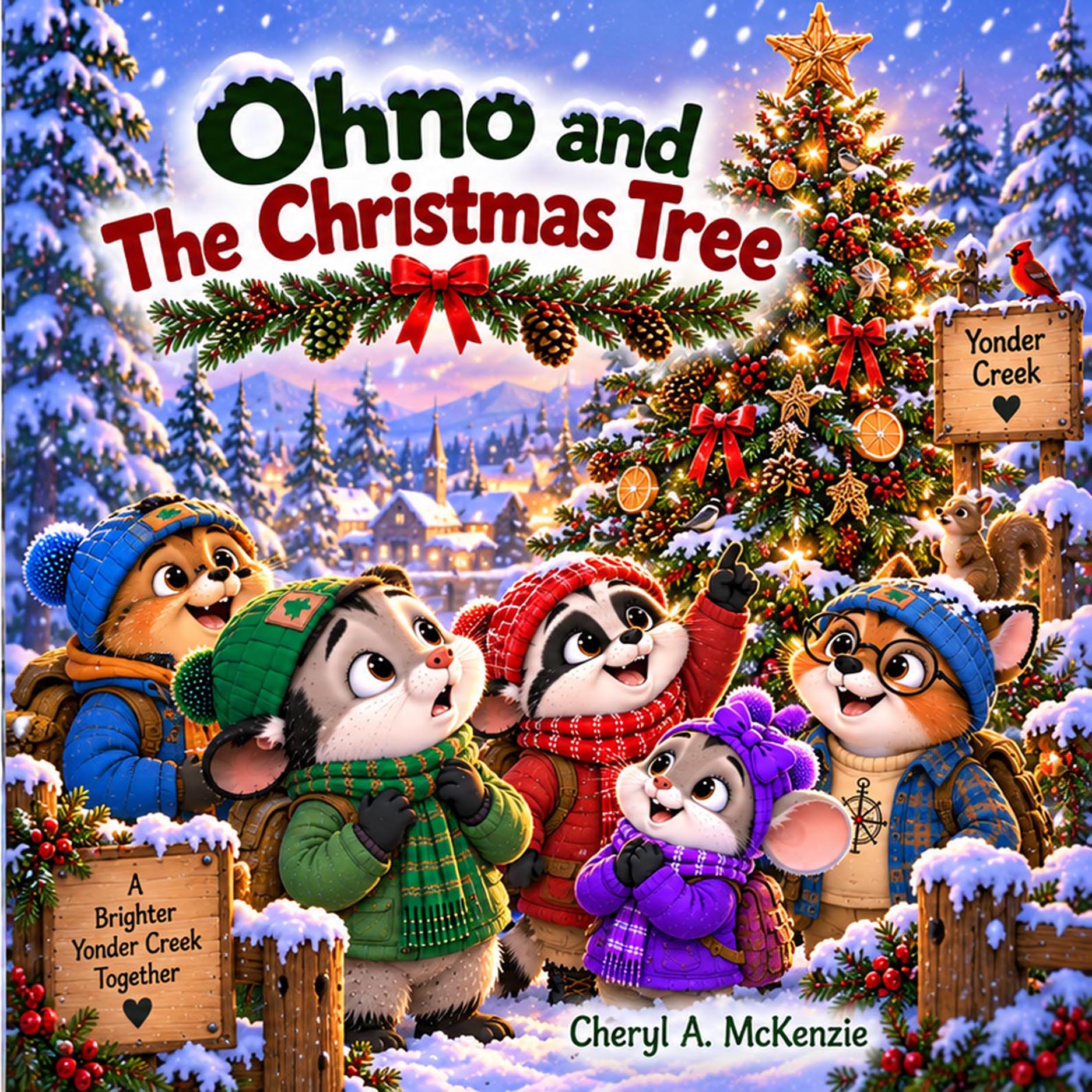 Cover of Ohno and the Christmas Tree – Ohno the Opossum holiday children's book by Cheryl A. McKenzie