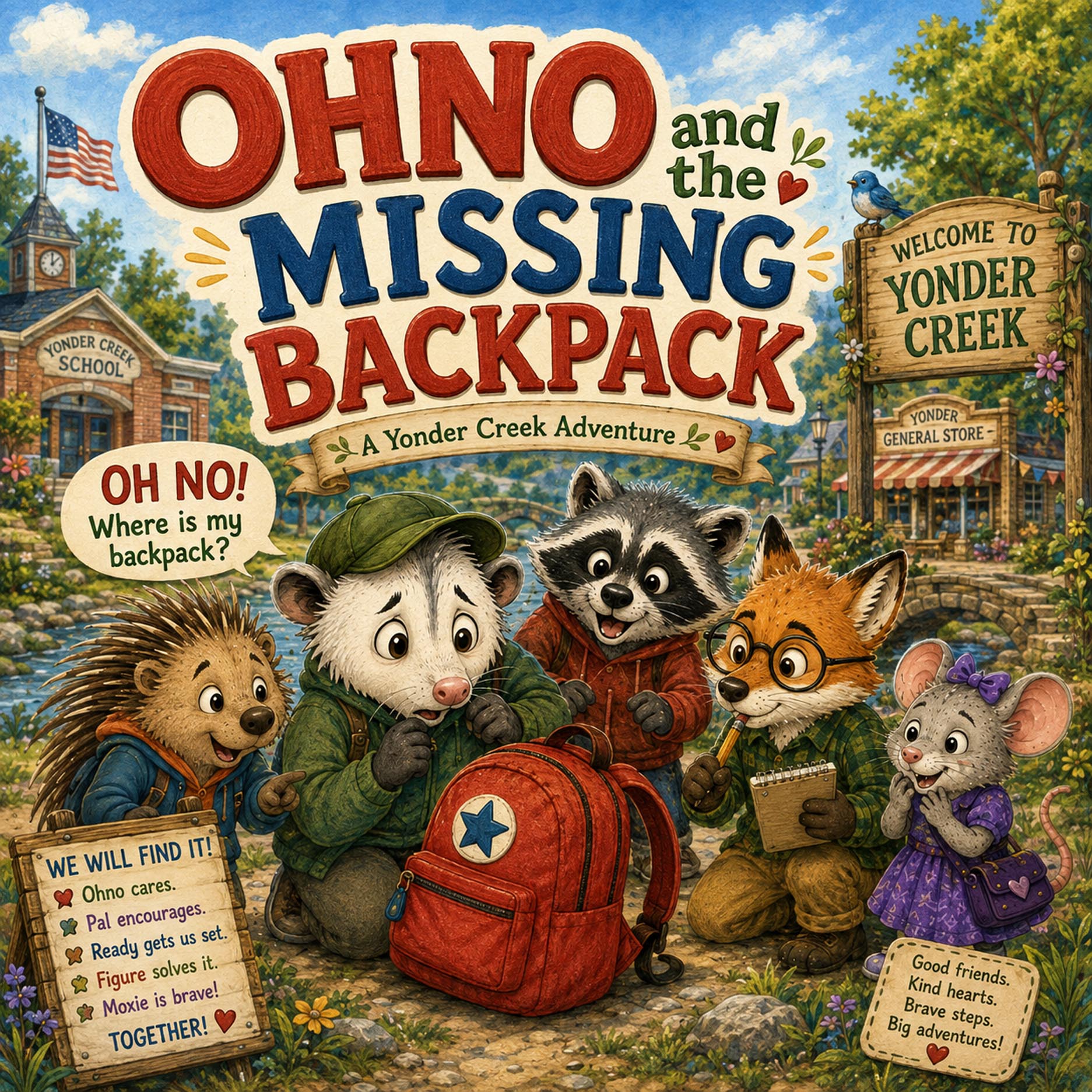 Cover of Ohno and the Missing Backpack – Ohno the Opossum children's book by Cheryl A. McKenzie