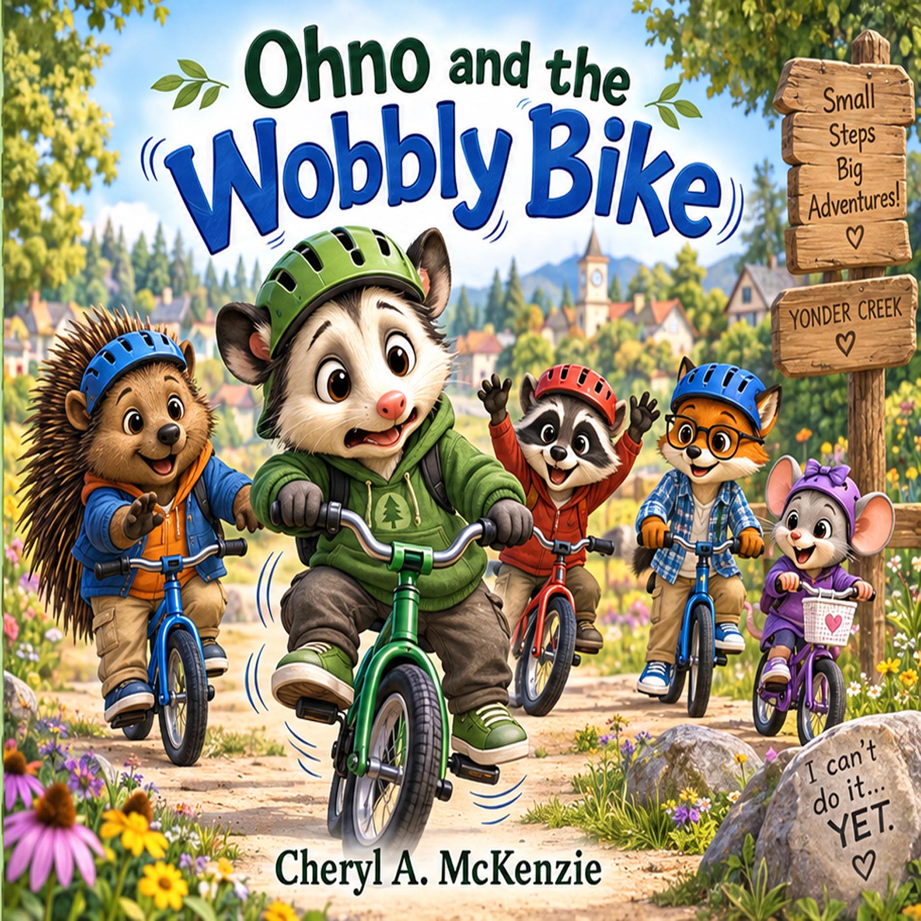 Cover of Ohno and the Wobbly Bike – Ohno the Opossum children's book by Cheryl A. McKenzie